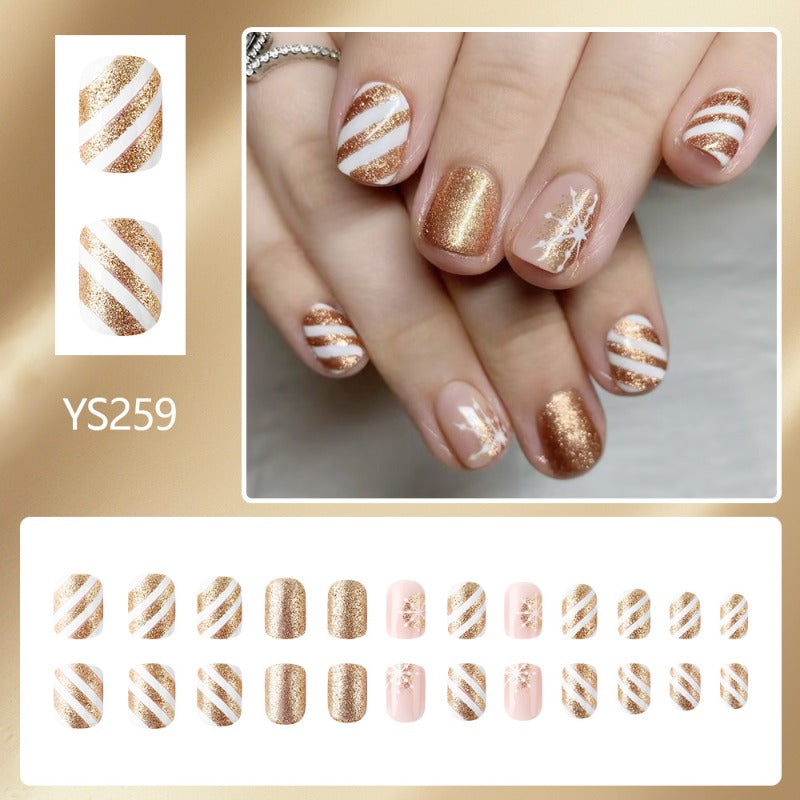 Wholesale 24 Pieces/box Christmas Golden Snowflake Nails Kits Nail Stickers ACC-NS-MiKe016