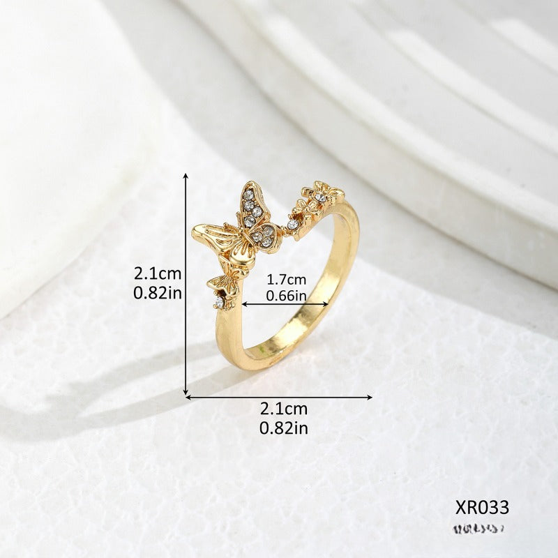 Wholesale Diamond Butterfly Adjustable Ring ACC-RS-QingHe005