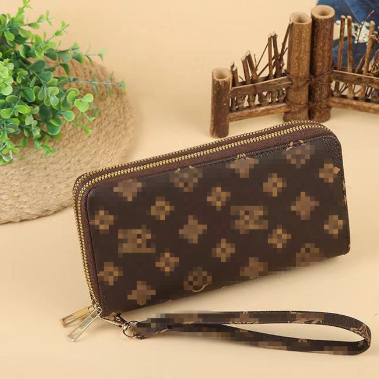 Wholesale Double Zipper Printed Large Capacity Wallet ACC-WT-HuaNG002