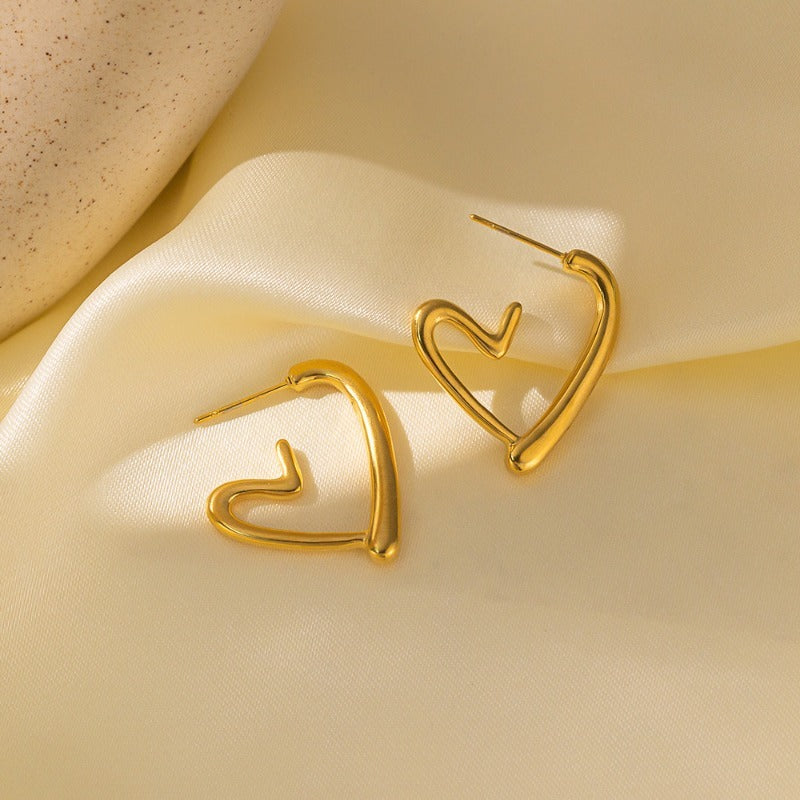 Wholesale Stainless Steel Heart Earrings ACC-ES-QiYun004