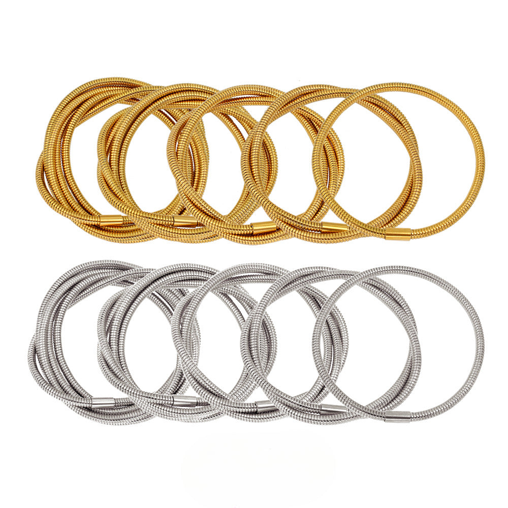 Wholesale Simple Style Geometric 304 Stainless Steel Bracelets 18k Gold Plated Bracelet ACC-BT-MeiSD004