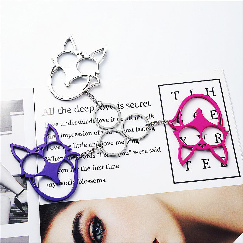 3PCS Fox Shape Keychain with 2-Finger Ring Design, Compact Key Ring Accessory, Creative Animal Keychain Set, Portable Everyday Carry, Durable Build, Stylish Bag and Key Decor