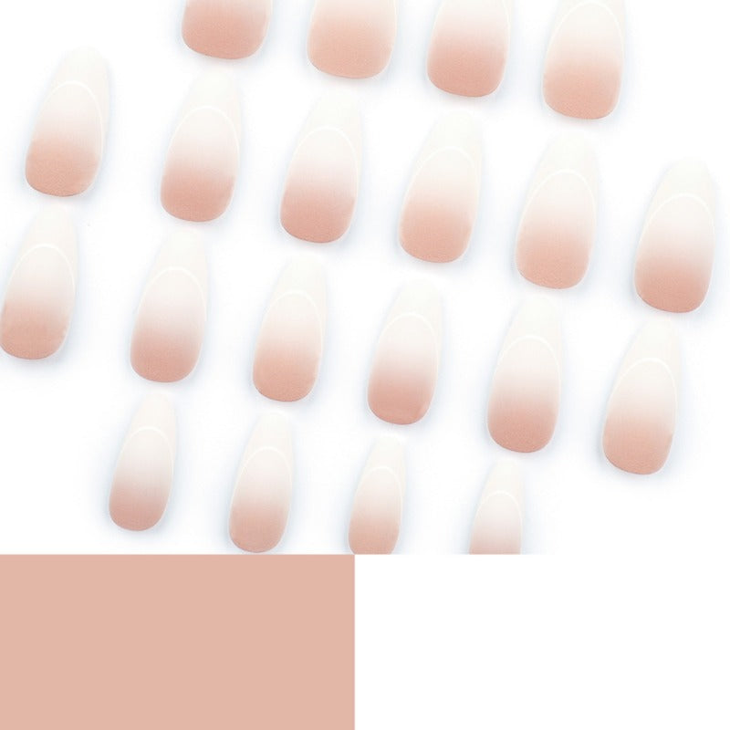 Wholesale 24 Pieces/box Pink and White Gradient Nails Kits Nail Stickers ACC-NS-LeFan256