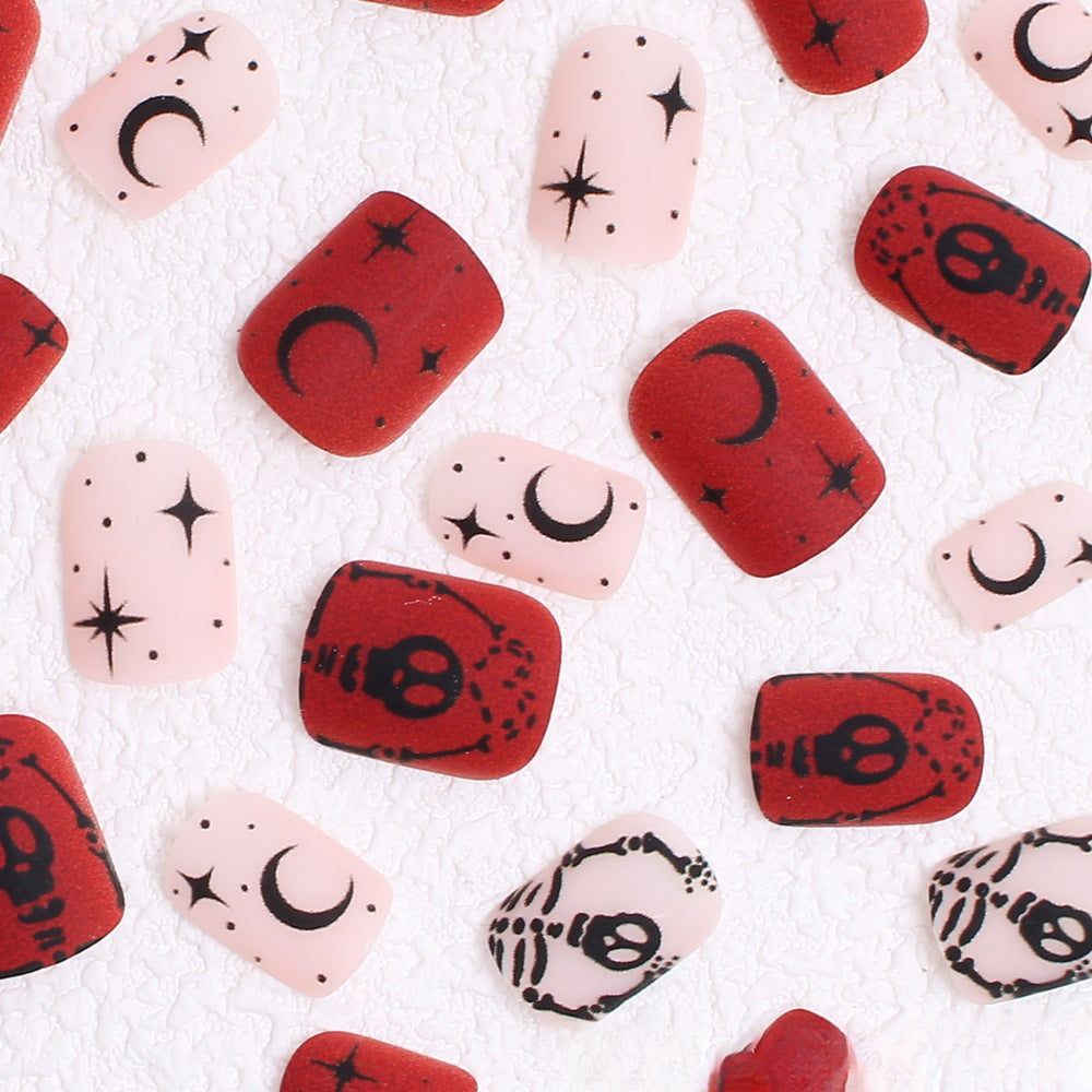 Wholesale Halloween 24 Pieces/box Press-on Nails Kits Nail Stickers ACC-NS-XingNai016