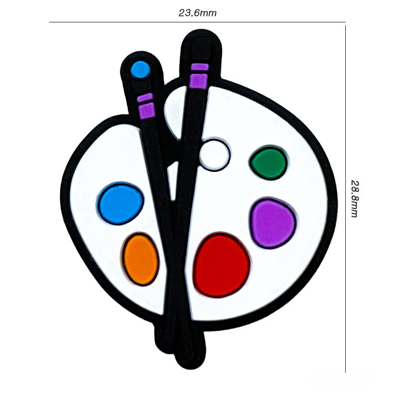 Wholesale 10pcs Color Drawing Board Silicone Beads DIY Handmade Beaded Pen Accessories ACC-BDS-WDX053