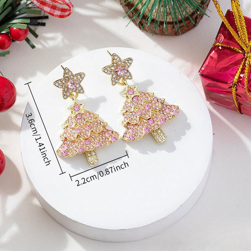 Wholesale Christmas Water Drop Christmas Tree Earrings ACC-ES-FanYou004