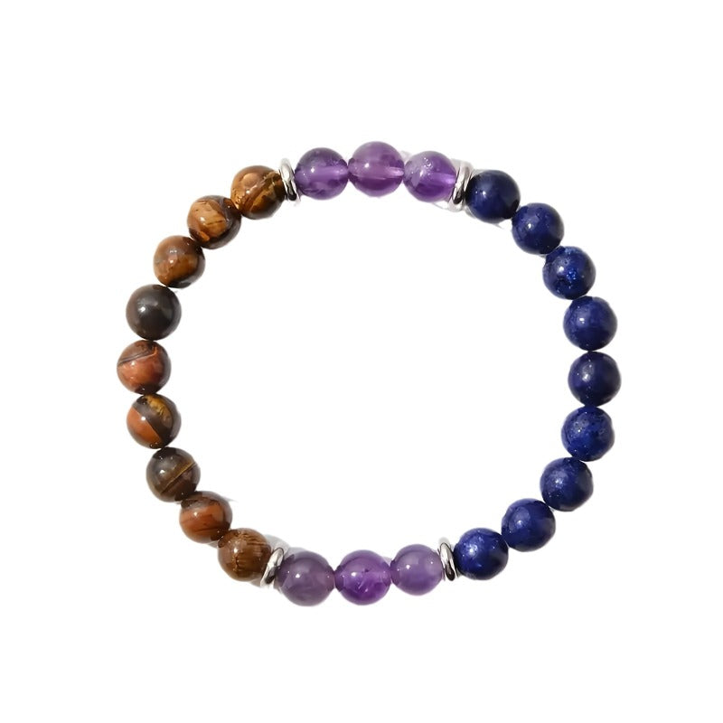 Wholesale Cardless Amethyst Lapis Lazuli Tiger Eye Stone Bracelet ACC-BT-XiaoDu011