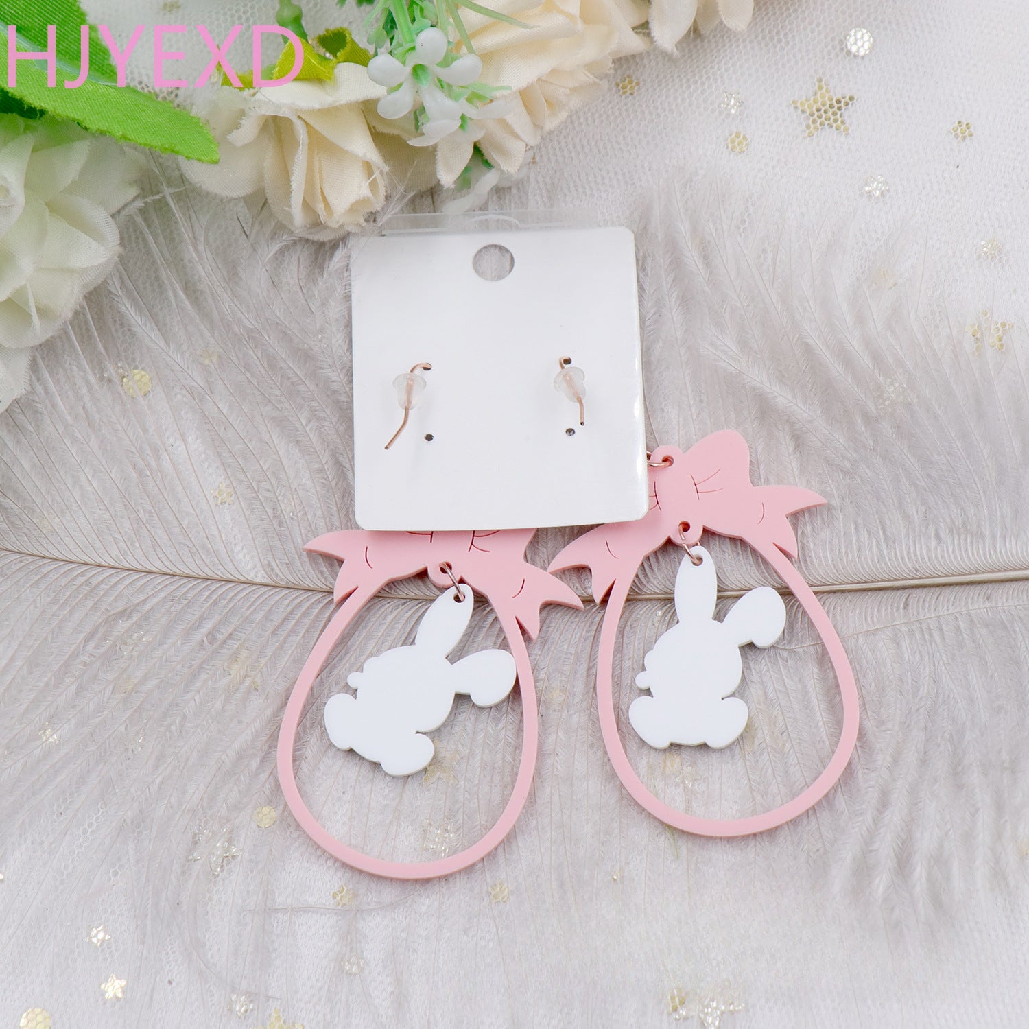 Wholesale 5pcs Acrylic Colored Rabbit Earrings ACC-ES-XiaoYan037