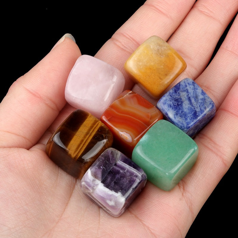 Wholesale No Hole 16mm Cube Colorful Crystal Stone Pendant ACC-PT-KeSuo002