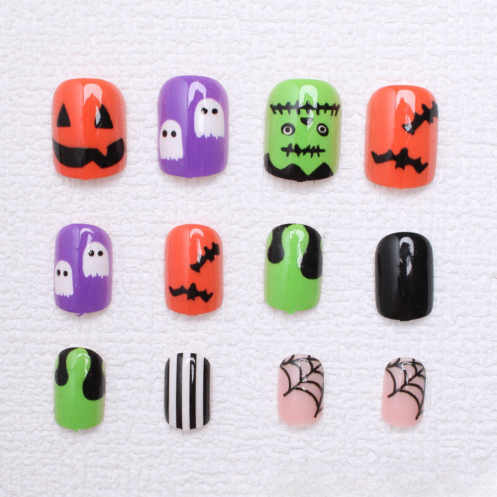 Wholesale 24 Pieces/box Halloween Press-on Nails Kits Nail Stickers ACC-NS-XingNai033