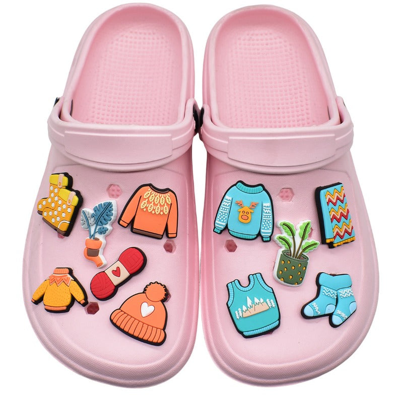 Wholesale Random 100pcs Winter Sweater PVC Soft Rubber Shoe Buckle Decoration ACC-SC-RYY080