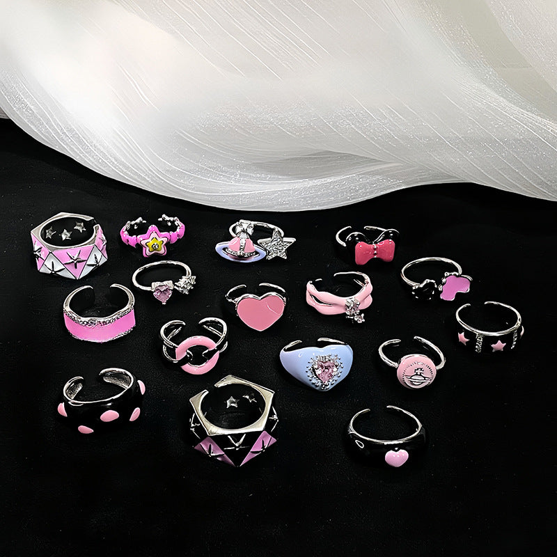 Wholesale Pink Open Ring Dopamine Index Finger Ring ACC-RS-JiuHao004