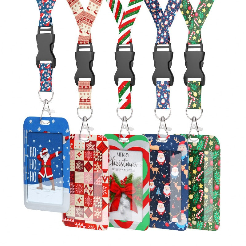 Wholesale 10pcs Christmas Lanyard Card Holder Keychain ACC-KC-LeBei001
