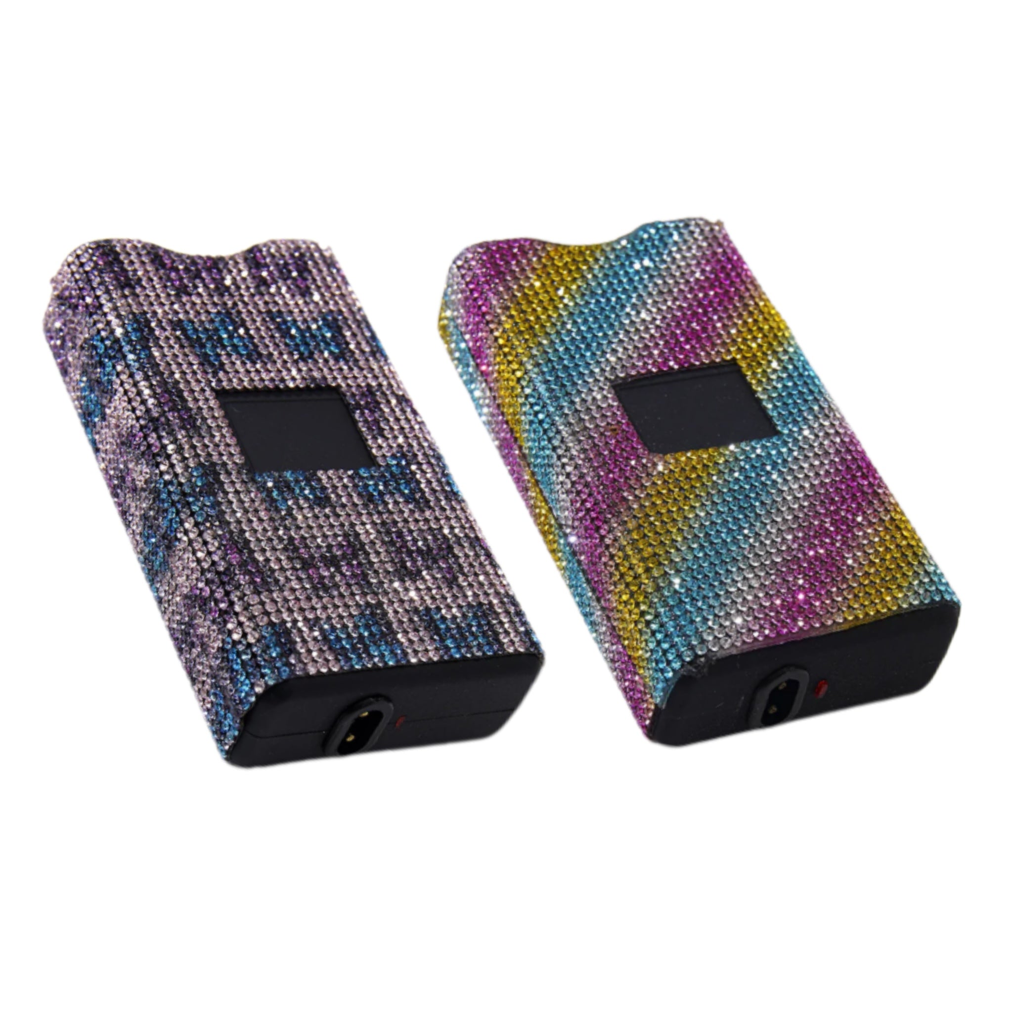 Wholesale 2pcs/set Colorful Butterfly Leopard Print Sunflower Rhinestone Flashlight Plastic Keychain ACCHW-KC-ZhiYa007