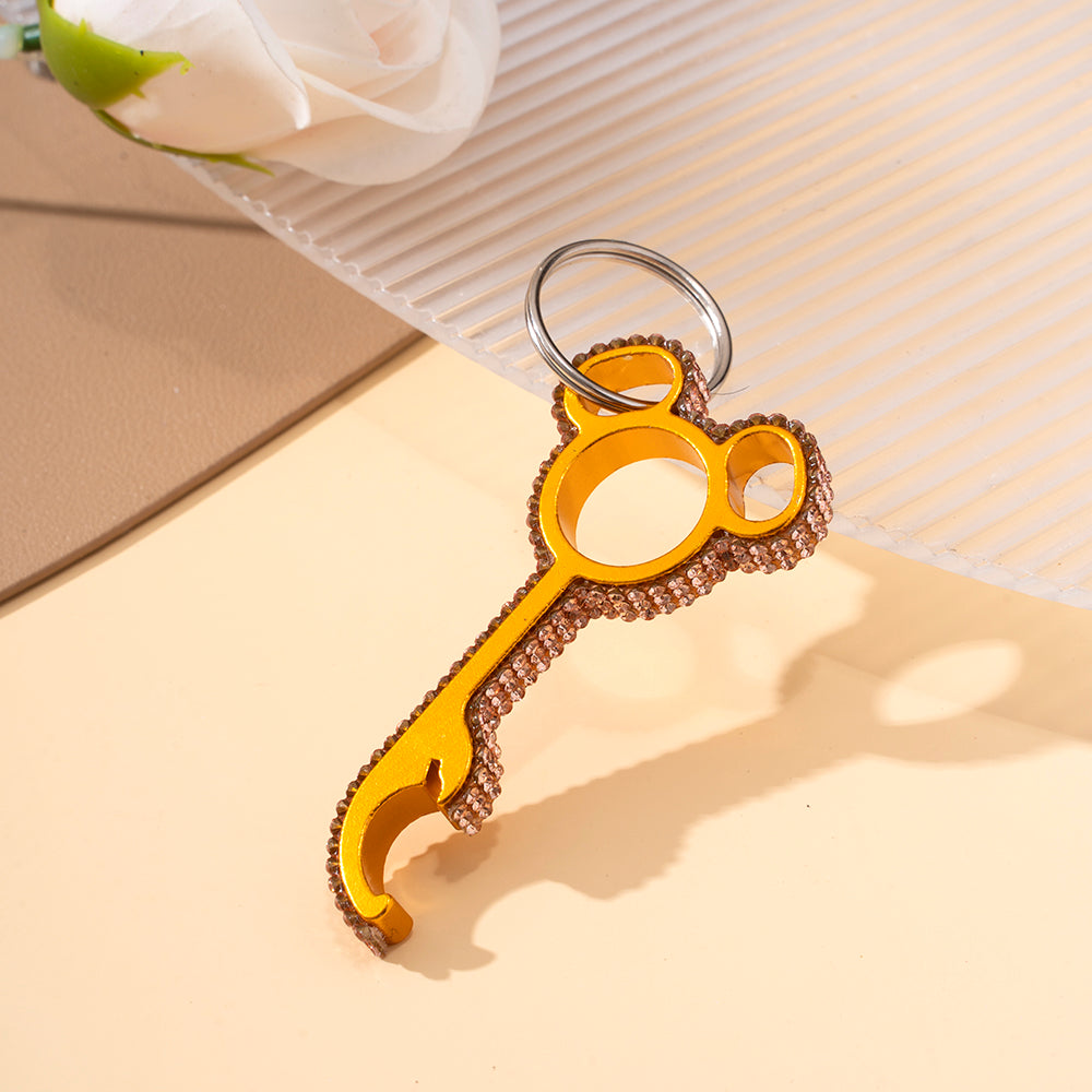Wholesale Diamond Inlaid Multifunctional Aluminum Alloy Bottle Opener Keychains ACCVIP-KC-ZhiYa019