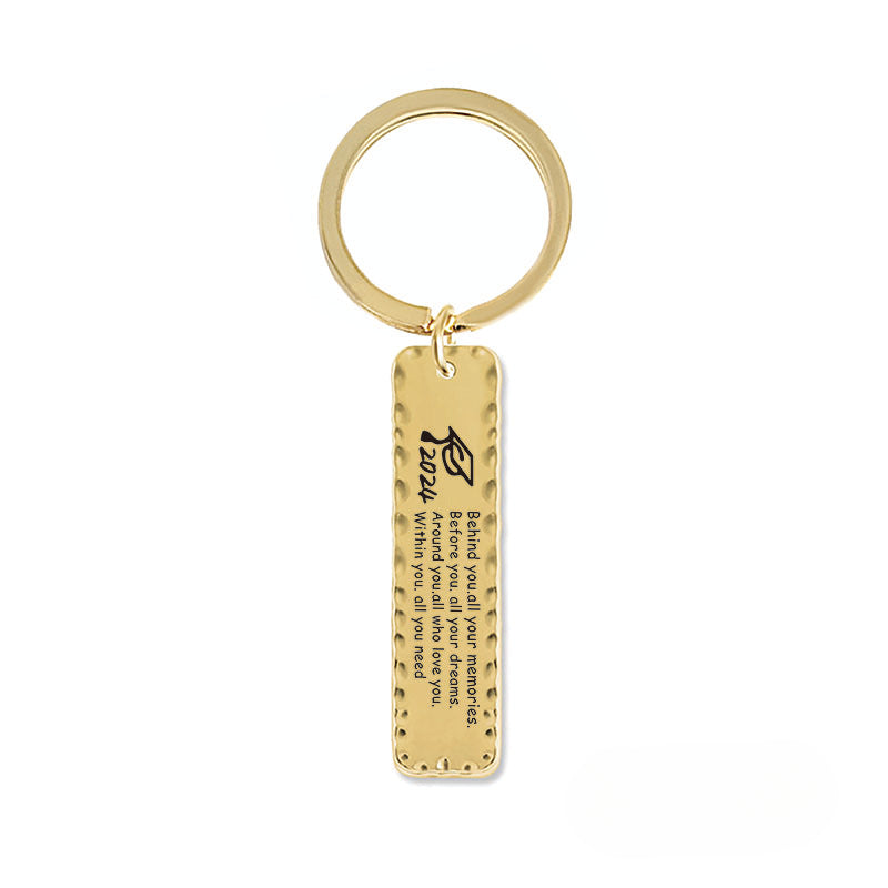 Wholesale 2024 Graduation Season Gift Inspirational Phrase Stainless Steel Keychain ACC-KC-Ganggu012