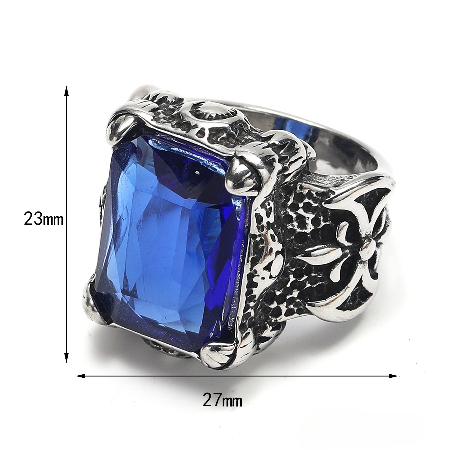 Wholesale Vintage Titanium Steel Ring with Zircon Men’s Rings ACC-RS-Hait006