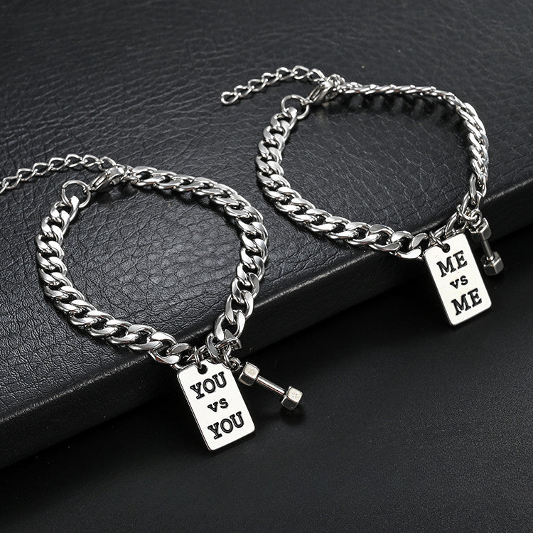 Wholesale Men's Simple Personality Hip-hop Titanium Steel Bracelet ACC-BT-Leisuo003