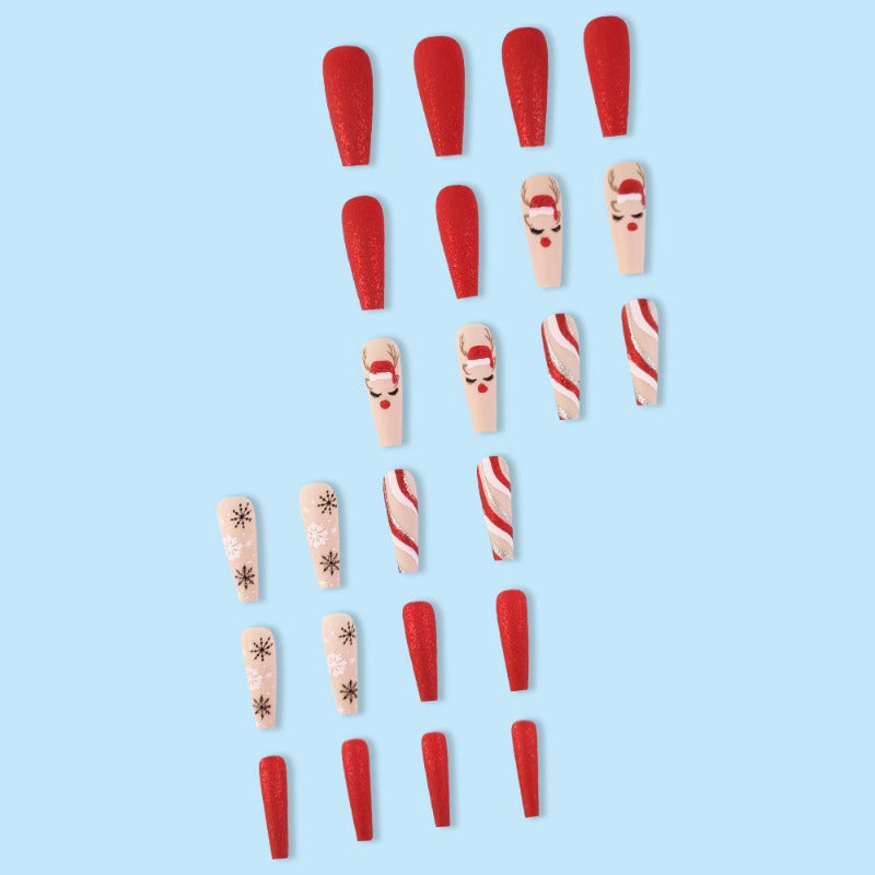 Wholesale 24 Pieces/box Christmas Snowflake Elk Nails Kits Nail Stickers ACC-NS-QXJ035
