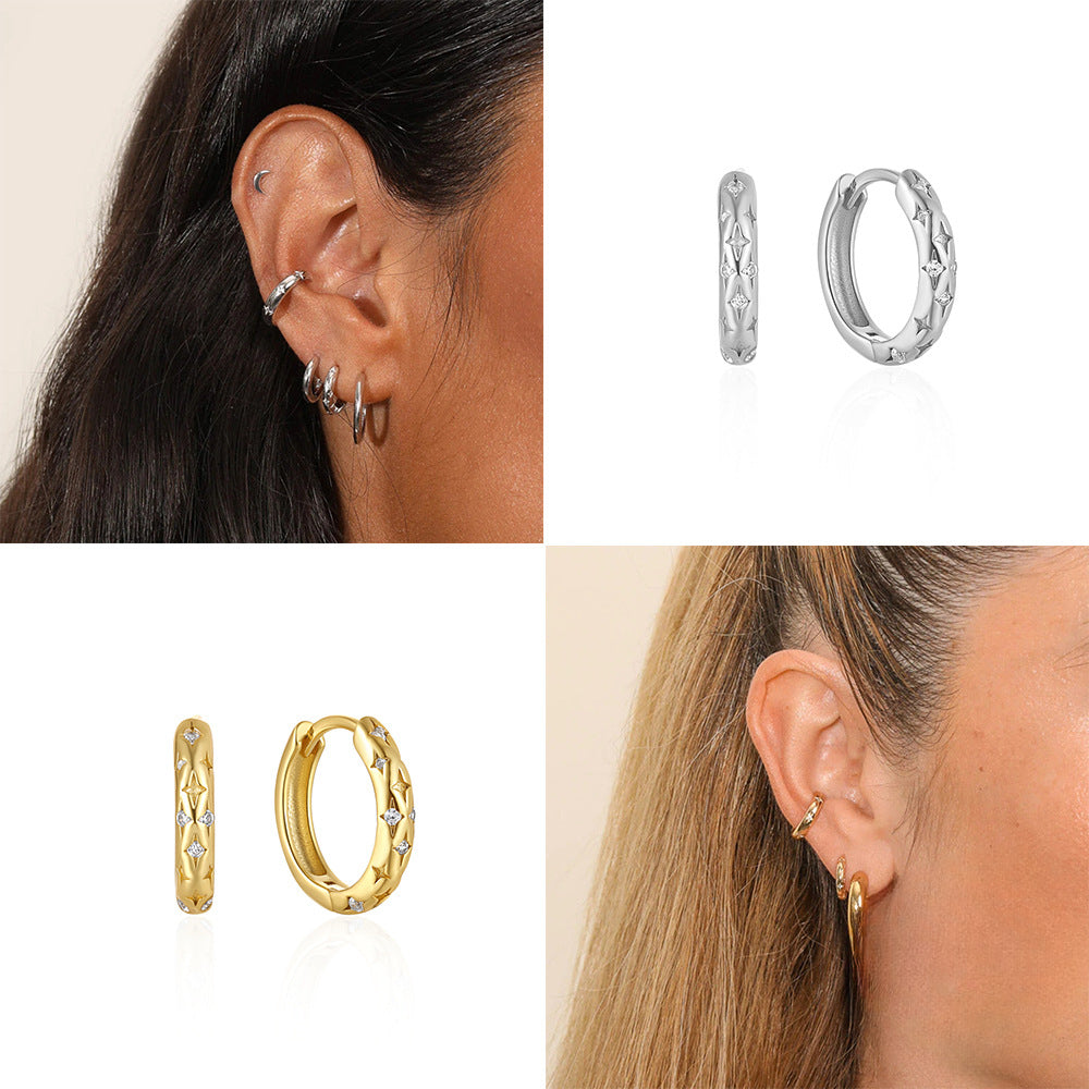 Wholesale Sterling Silver 925 Star Earrings Ear Studs ACC-ES-KaNaier001