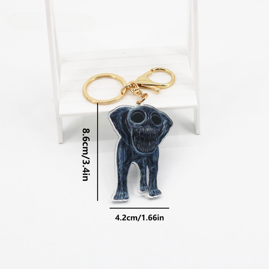 Wholesale Deformed Zoo Mutation Square Cat Acrylic Keychain ACC-KC-DouDou001