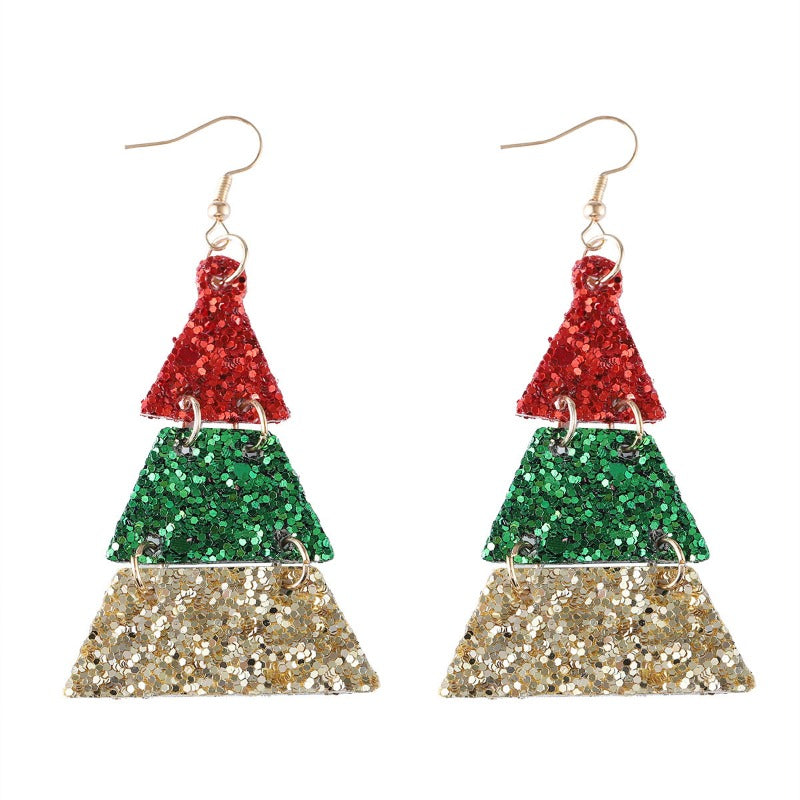 Wholesale Sequin Leather Christmas Earrings ACC-ES-ChuLian100