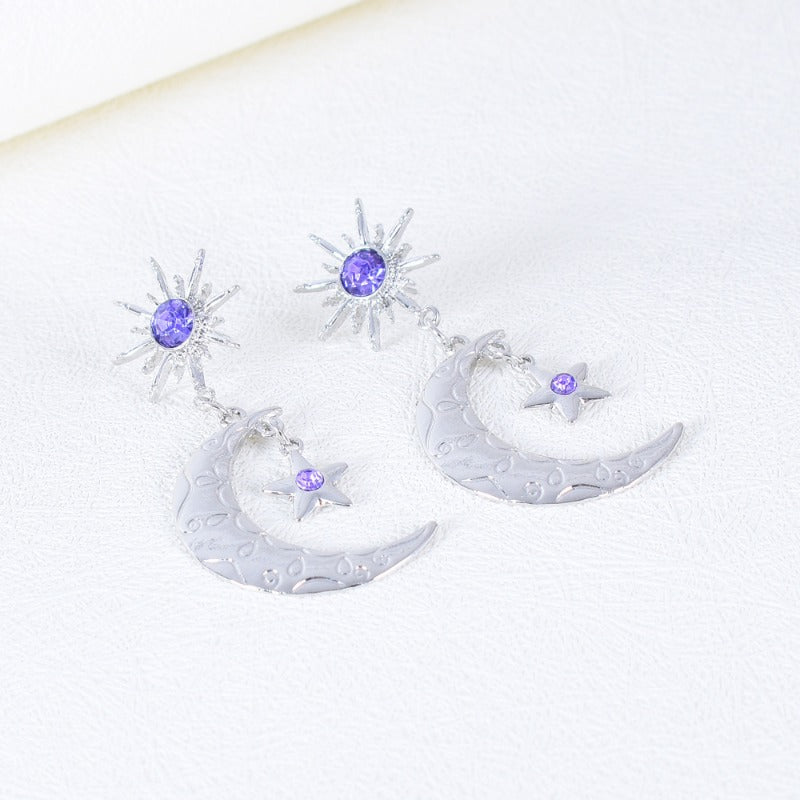 Wholesale Electroplating Star Moon Earrings ACC-ES-XingHe006