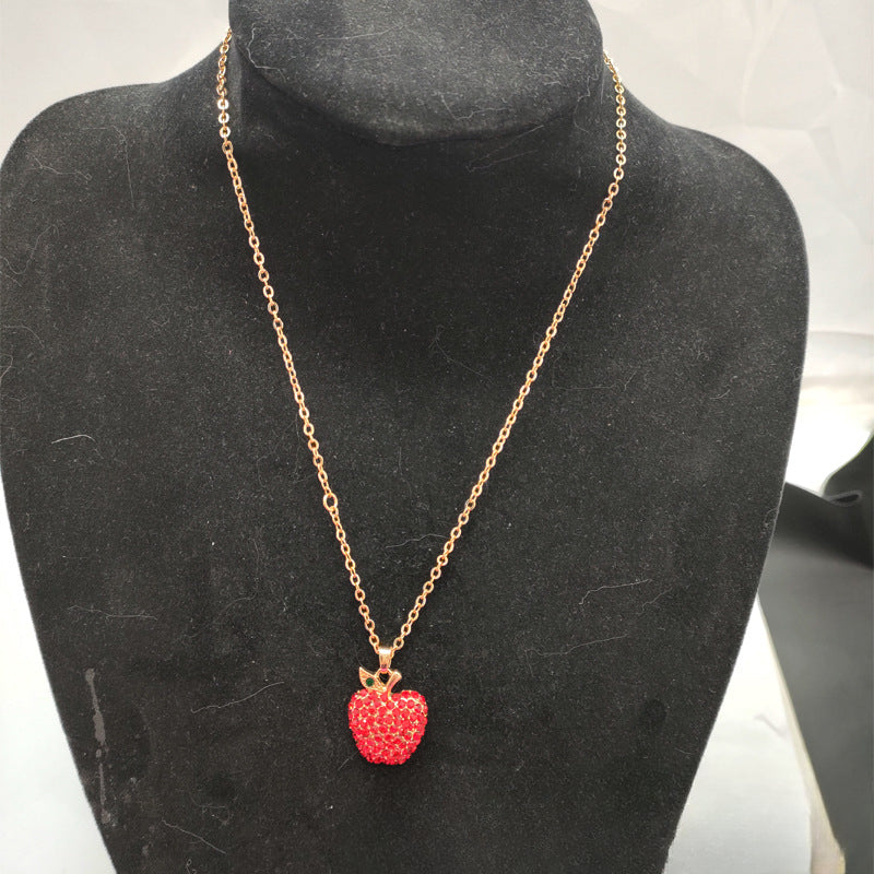 Wholesale Cute Red Diamond Apple Necklace ACC-NE-Xilu003