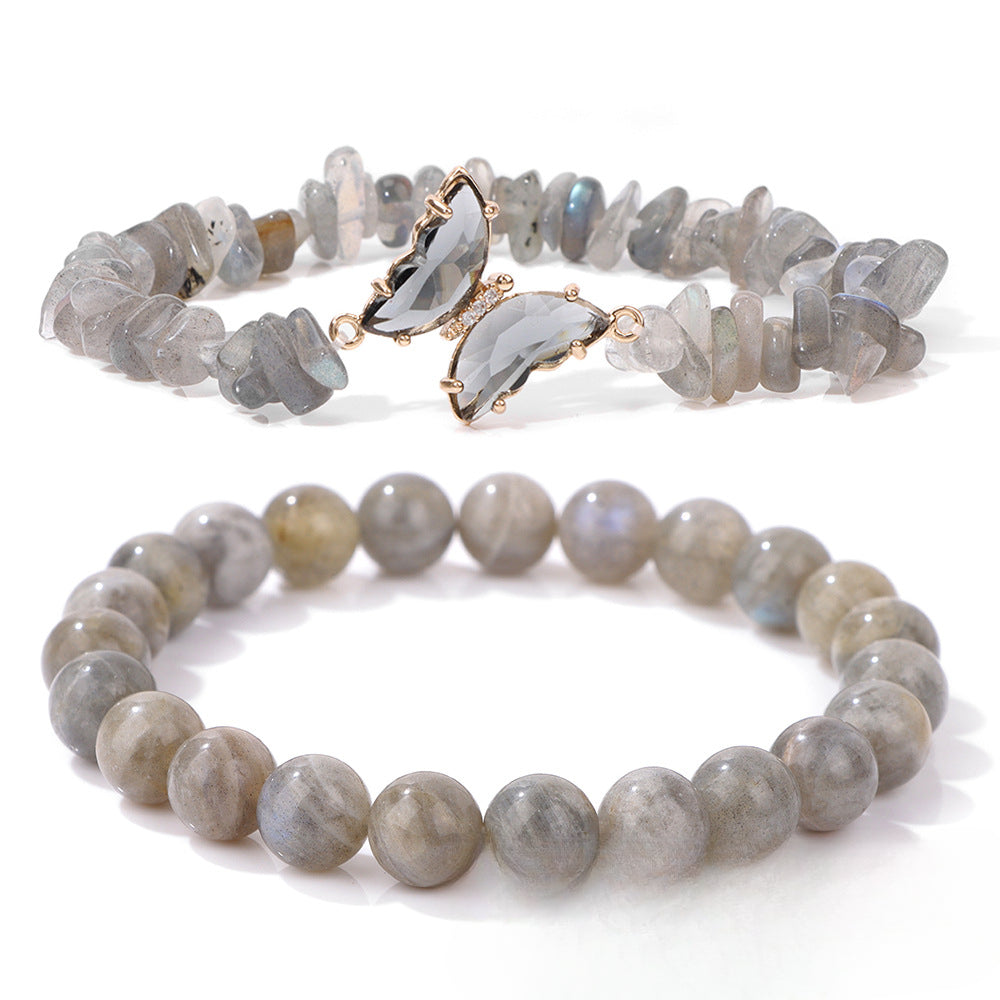 Wholesale Natural Stone Bracelet Amethyst Gravel Double Layer Lapis Lazuli Jewelry ACC-BT-GEB005