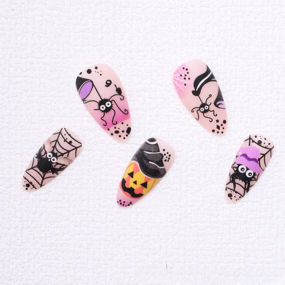 Wholesale 24 Pieces/box Halloween Press-on Nails Kits Nail Stickers ACC-NS-XingNai032