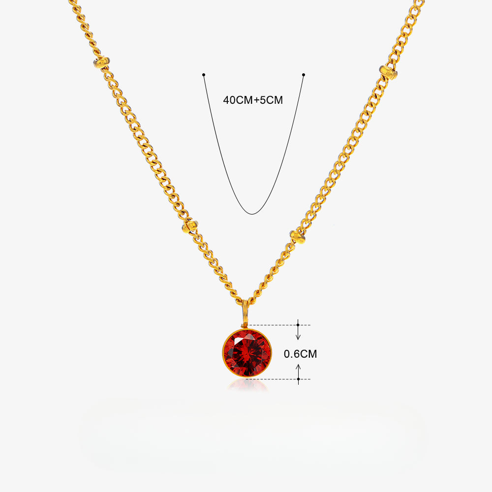 Wholesale 18K Gold Stainless Steel Necklace Diamond Twelve Month Birthstone Necklace ACC-NE-JiaLi001