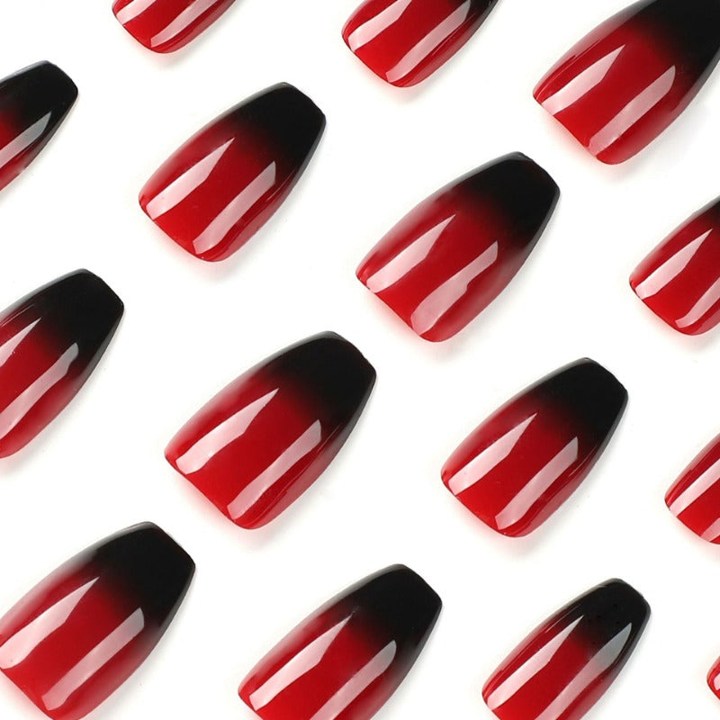Wholesale 24 Pieces/box Black and Red Nails Kits Nail Stickers ACC-NS-LeFan176