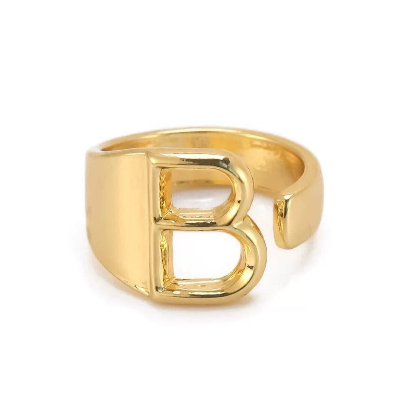 Wholesale English Letter Ring Open Adjustable Ring ACC-RS-TuCai001