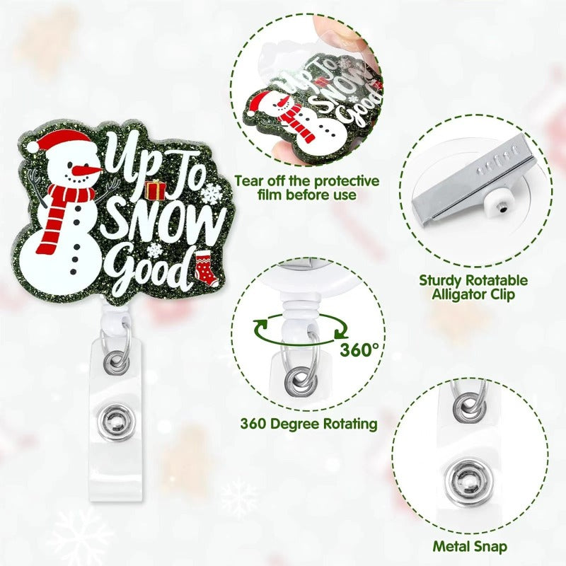 Wholesale Christmas Snowman Badge Scroll Keychain ACC-KC-LingYu010