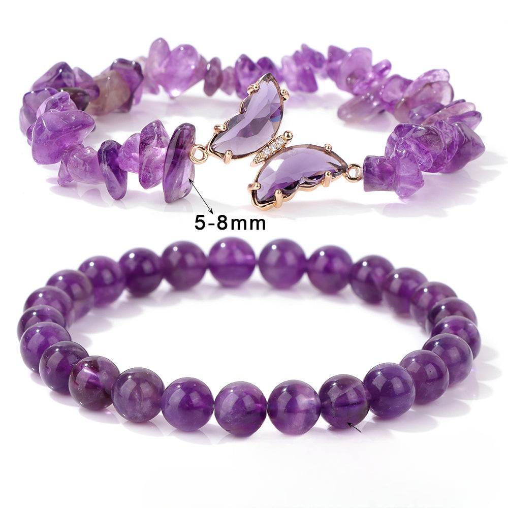 Wholesale Natural Stone Bracelet Amethyst Gravel Double Layer Lapis Lazuli Jewelry ACC-BT-GEB005