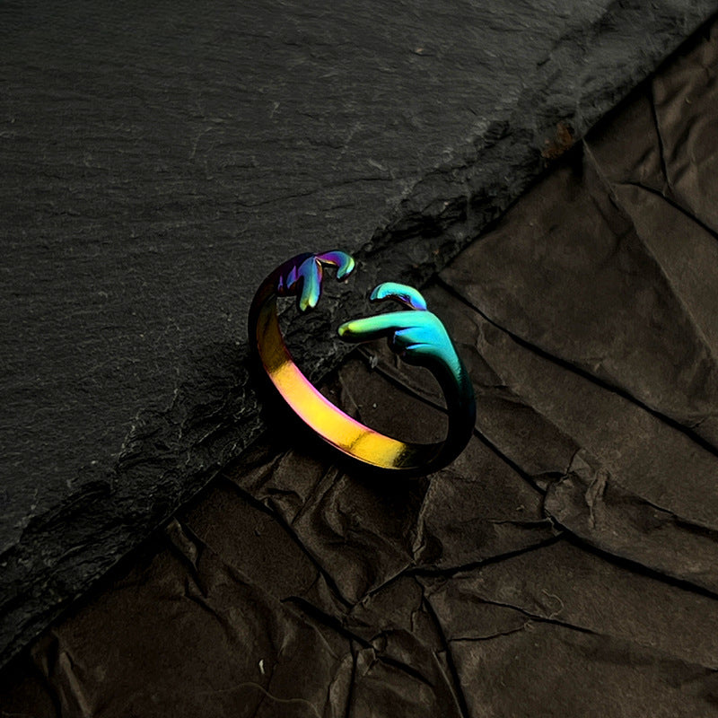 Wholesale Stainless Steel Ring Open No Fading 18K Gold Plated ACC-RS-WanCh003