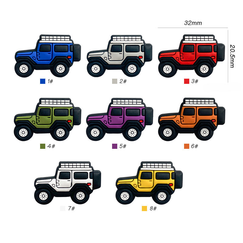 Wholesale 10pcs Cartoon Car Silicone Beads Focal Beads DIY Accessories ACC-BDS-WDX076