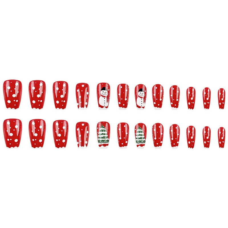 Wholesale 24 Pieces/box Christmas Snowman Nails Kits Nail Stickers ACC-NS-QXJ040