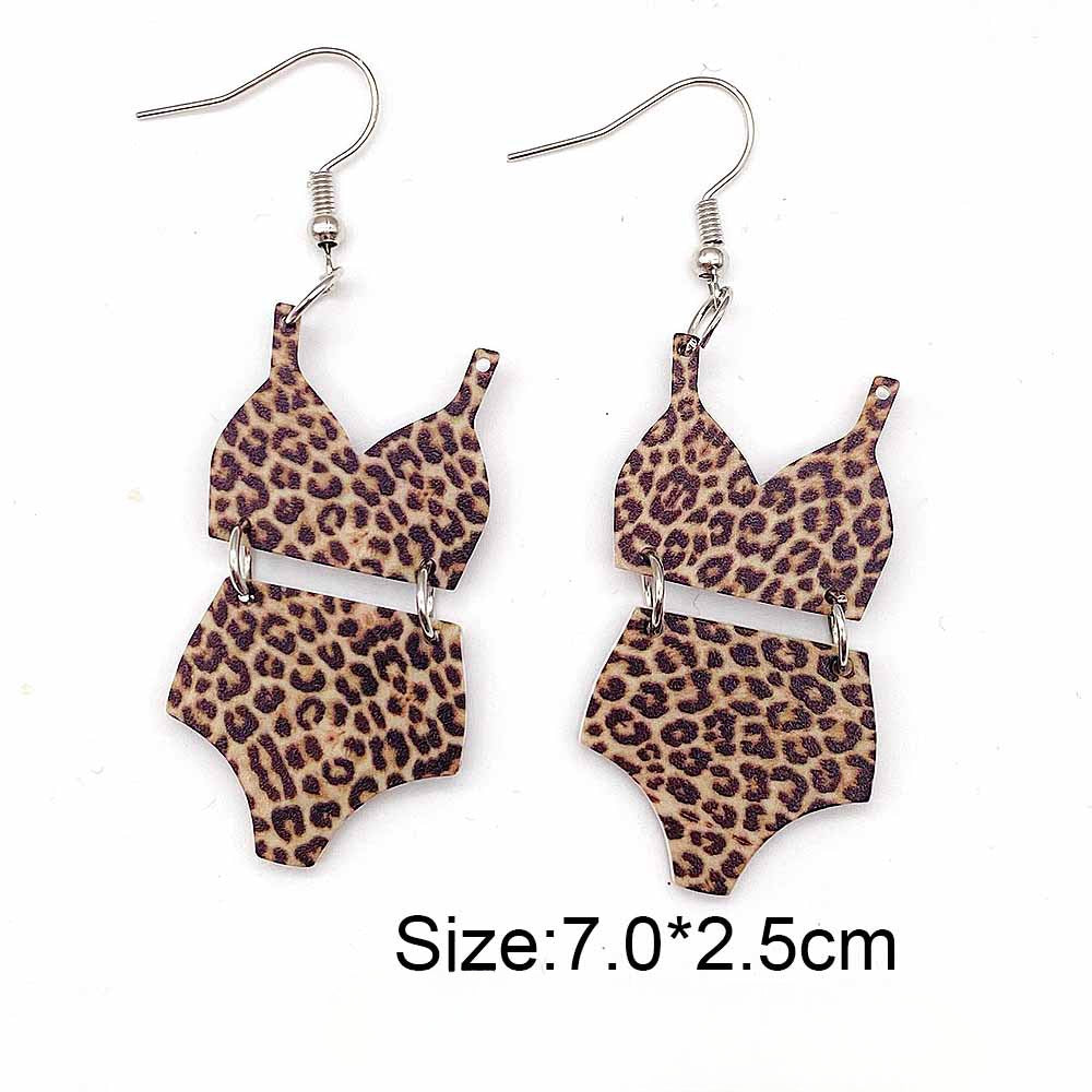 Wholesale Leopard Print Swimsuit Acrylic Earrings ACC-ES-CY019