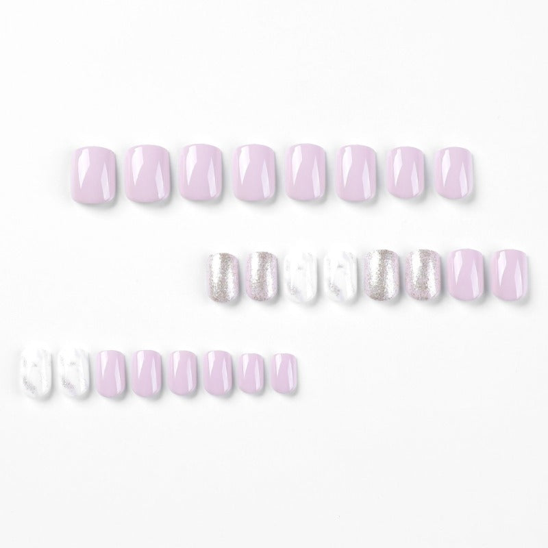 Wholesale 24 Pieces/box Purple and White Smudge Nails Kits Nail Stickers ACC-NS-LeFan157