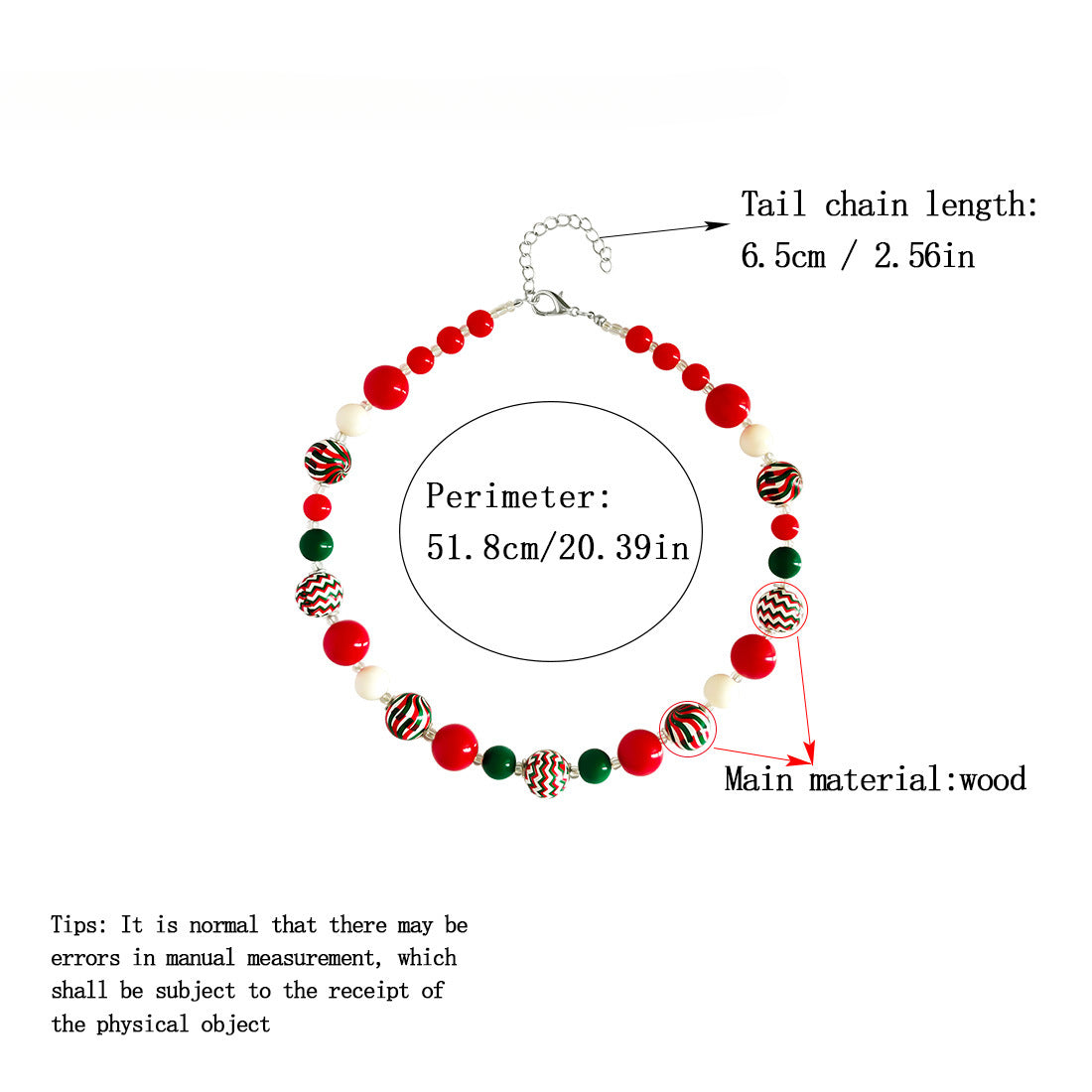 Wholesale Colorful Beads Christmas Necklaces ACC-NE-Tengc003
