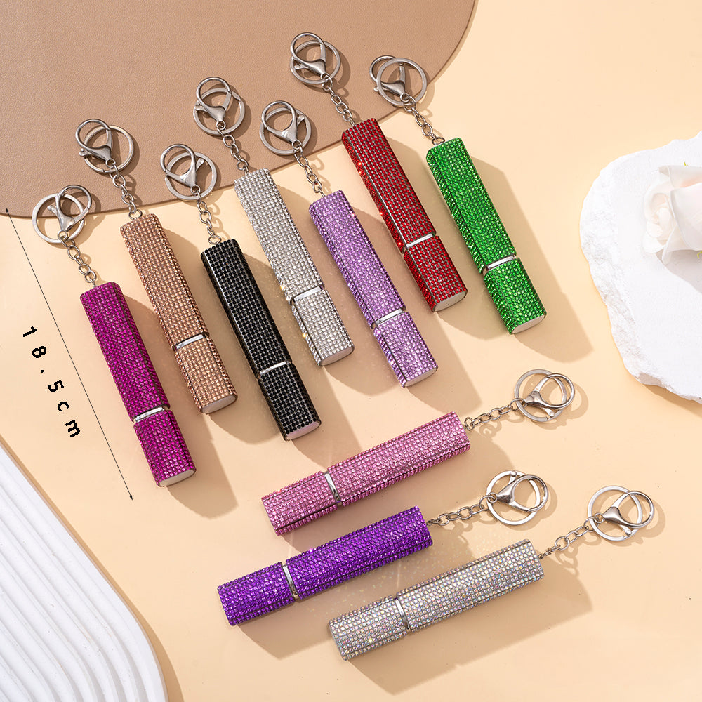 Wholesale Diamond 12ml Perfume Bottle Keychain Portable Keychain Pendant ACCVIP-KC-ZhiYa018