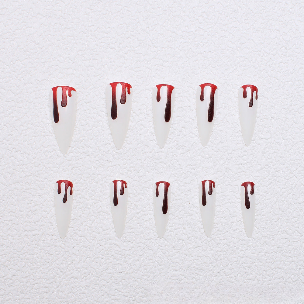 Wholesale 24 Pieces/box Halloween Press-on Nails Kits Nail Stickers ACC-NS-XingNai021