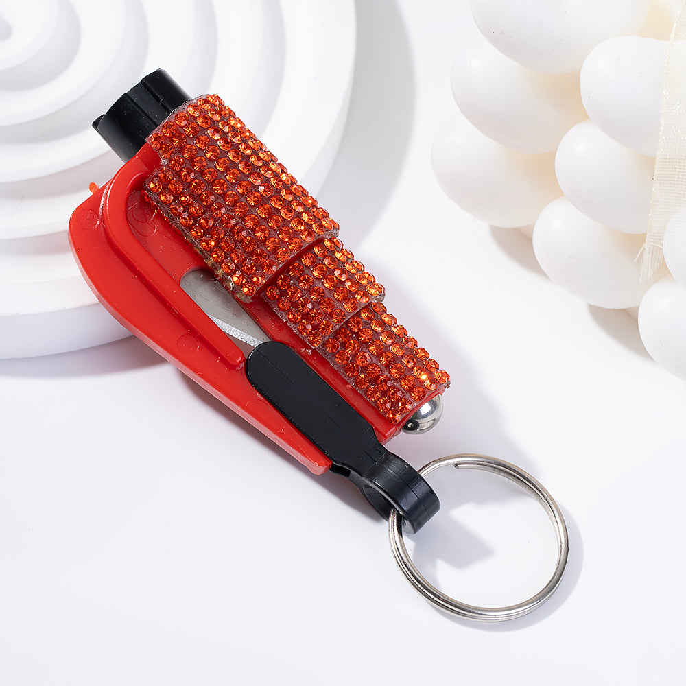 Wholesale Mini Car Hammer Seat Belt Release Keychain with Drill ACCVIP-KC-ZhiYa013