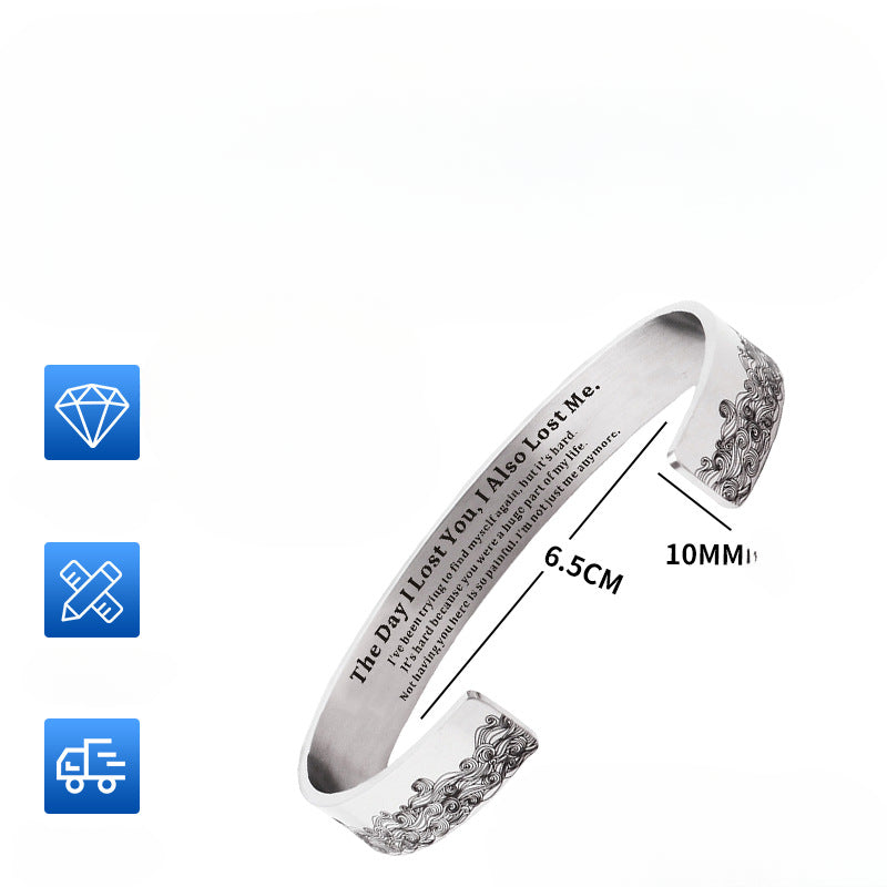 Wholesale Vintage Stainless Steel Bracelets Open Bracelet ACC-BT-Huhe001