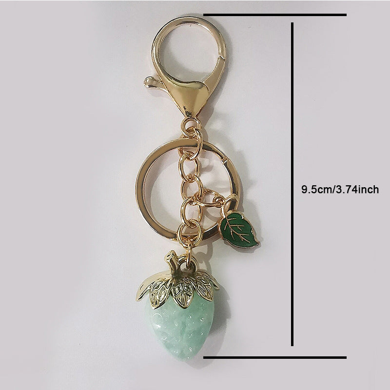 Wholesale Strawberry Alloy Leather Keychains ACC-KC-MeiXin018