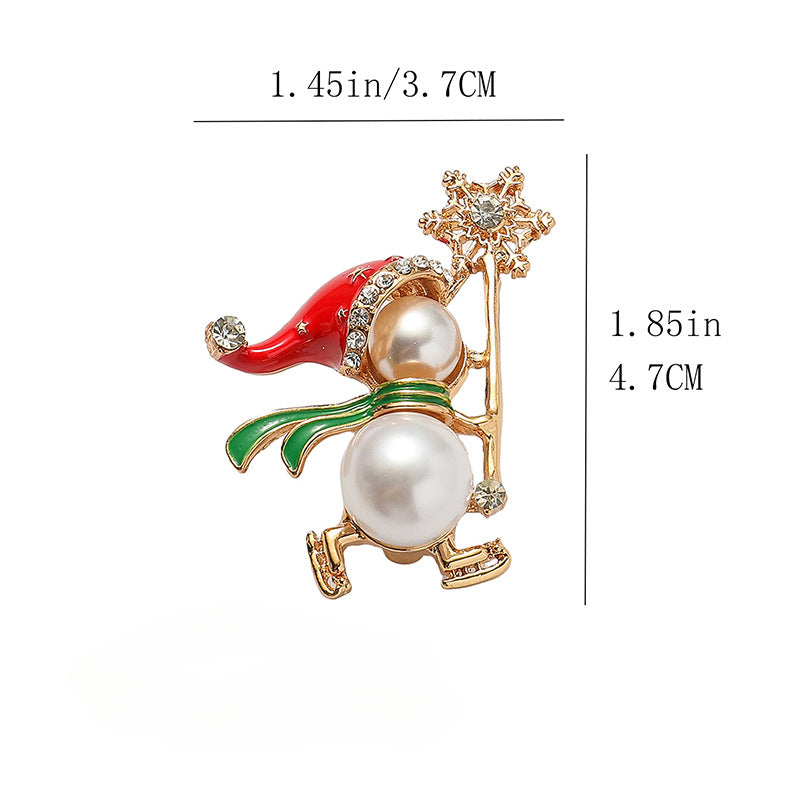 Wholesale Christmas Diamond Pearl Brooch ACC-BCH-HaoYun001