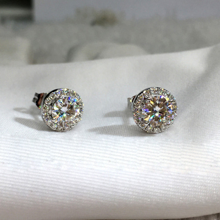 Wholesale Round Full Diamond Stud Earrings Set with Super Flash Zircon ACC-ES-SMLK001