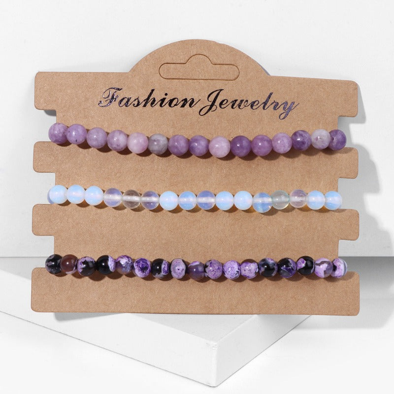 Wholesale 6mm Natural Stone Beads Elastic Bracelet ACC-BT-YinYi014