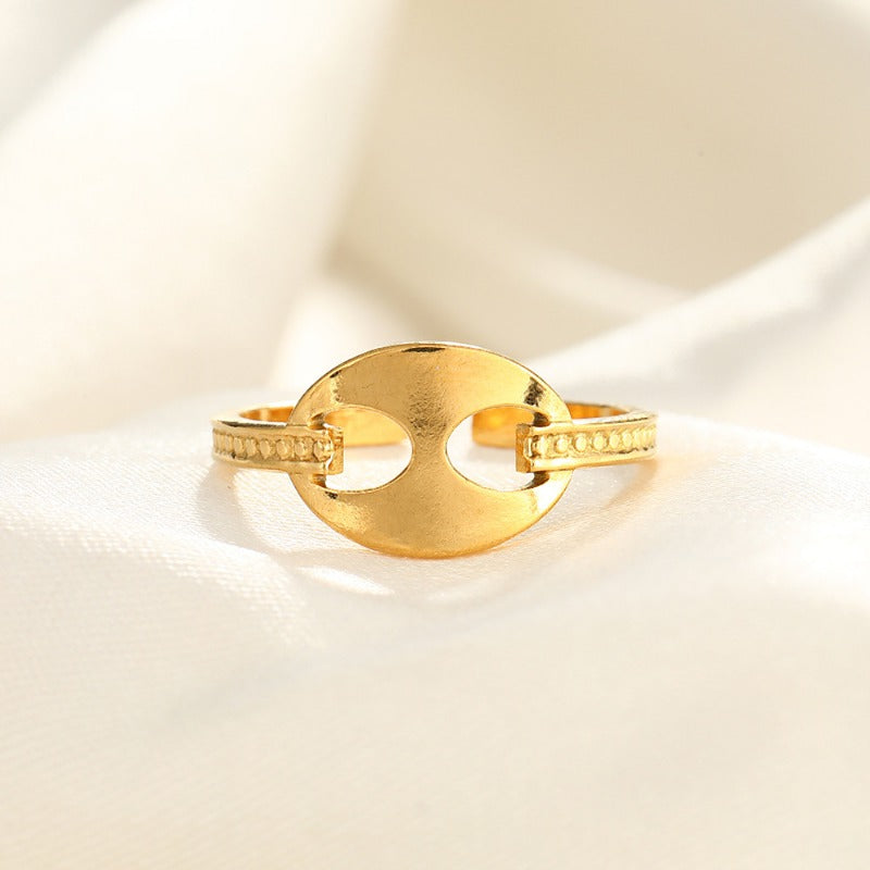 Wholesale Line Hearts Butterfly Irregular Stainless Steel Open Rings  ACC-RS-TaiMei004